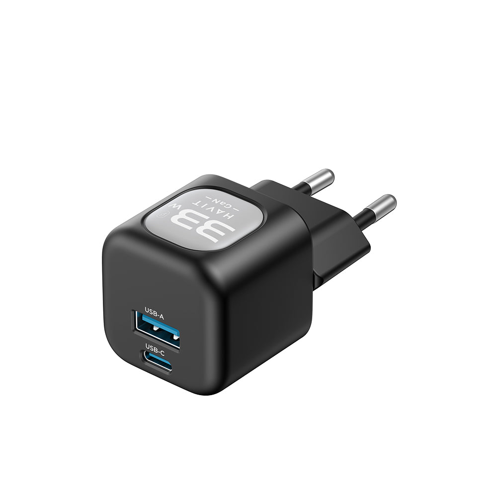 Incarcator Retea HAVIT UC230, 33W, 3A, 1 x USB-A - 1 x USB-C, Negru Gri