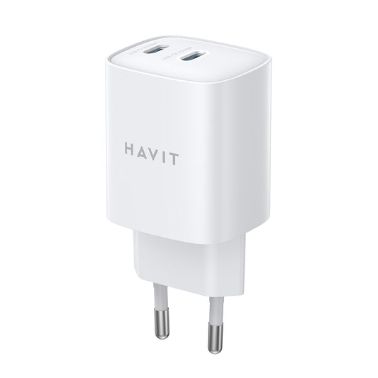 Incarcator Retea HAVIT UC45W, 45W, 3A, 2 x USB-C, Alb