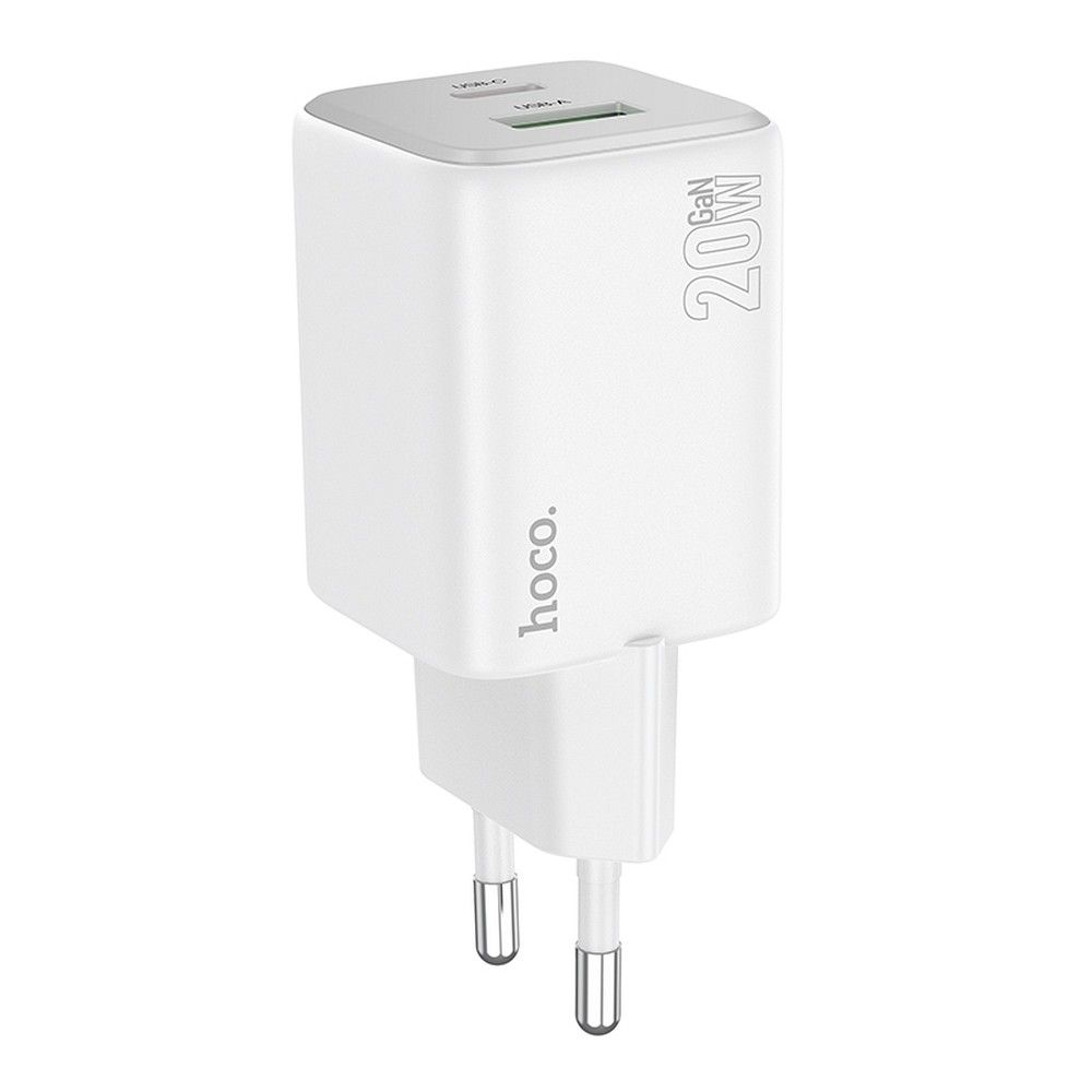 Incarcator Retea HOCO N41, 20W, 3A, 1 x USB-A - 1 x USB-C, Alb