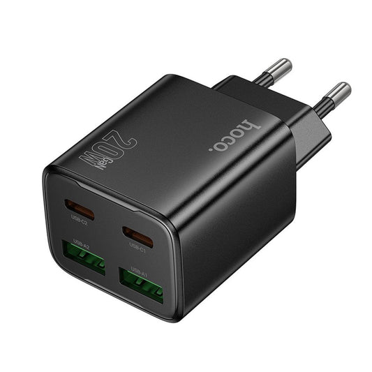 Incarcator Retea HOCO N55, 20W, 3A, 2 x USB-A - 2 x USB-C, Negru