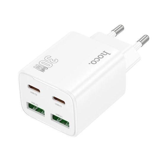 Incarcator Retea HOCO N56, 30W, 3A, 2 x USB-A - 2 x USB-C, Alb