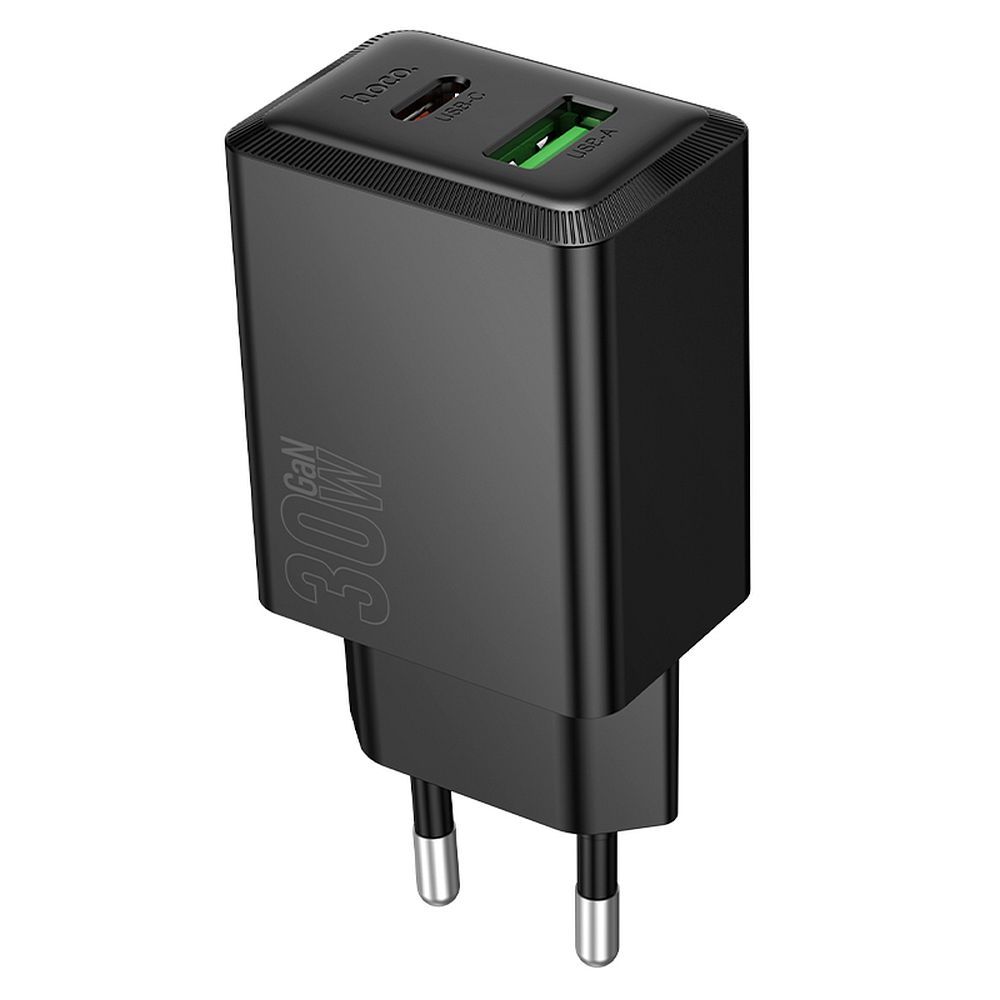 Incarcator Retea HOCO N71, 30W, 3A, 1 x USB-A - 1 x USB-C, Negru