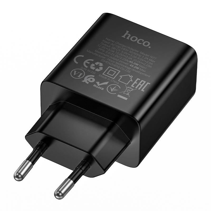 Incarcator Retea HOCO N77, 45W, 3A, 1 x USB-C, Negru