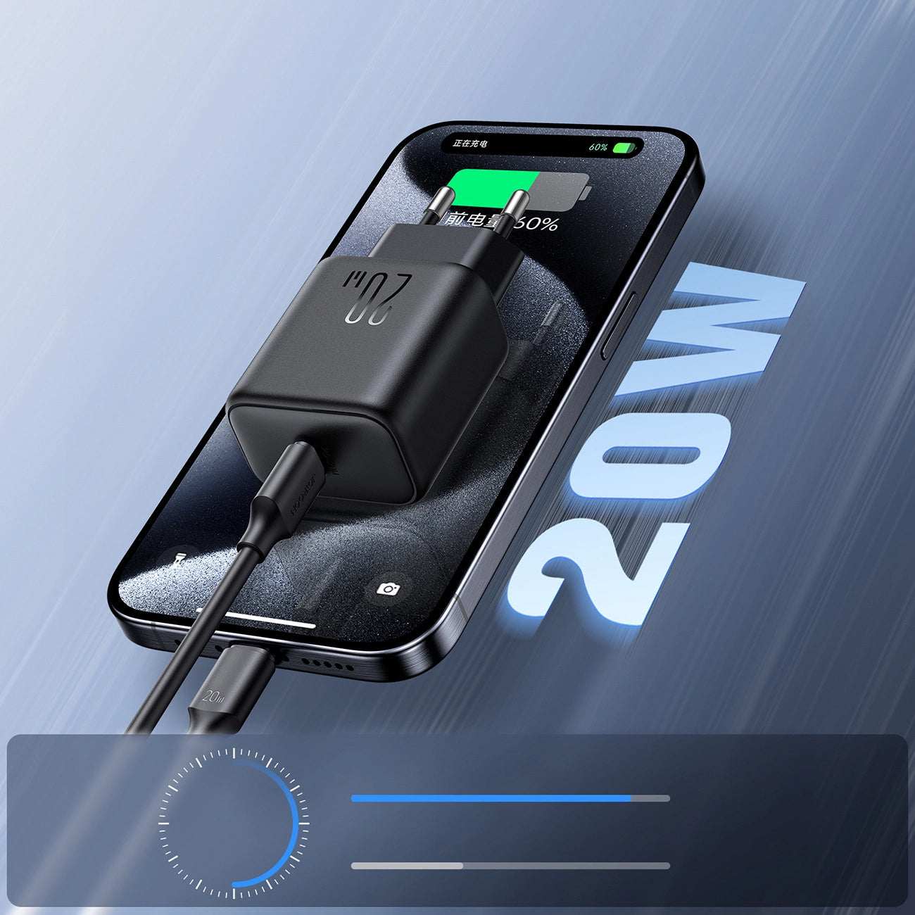 Incarcator Retea Joyroom JR-TCF20, 20W, 3A, 1 x USB-C, Negru