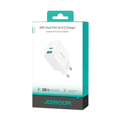 Incarcator Retea Joyroom JR-TCF21, 20W, 3A, 1 x USB-A - 1 x USB-C, Alb