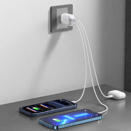 Incarcator Retea Joyroom JR-TG6, 30W, 3A, 1 x Lightning - 1 x USB-A - 1 x USB-C, Alb