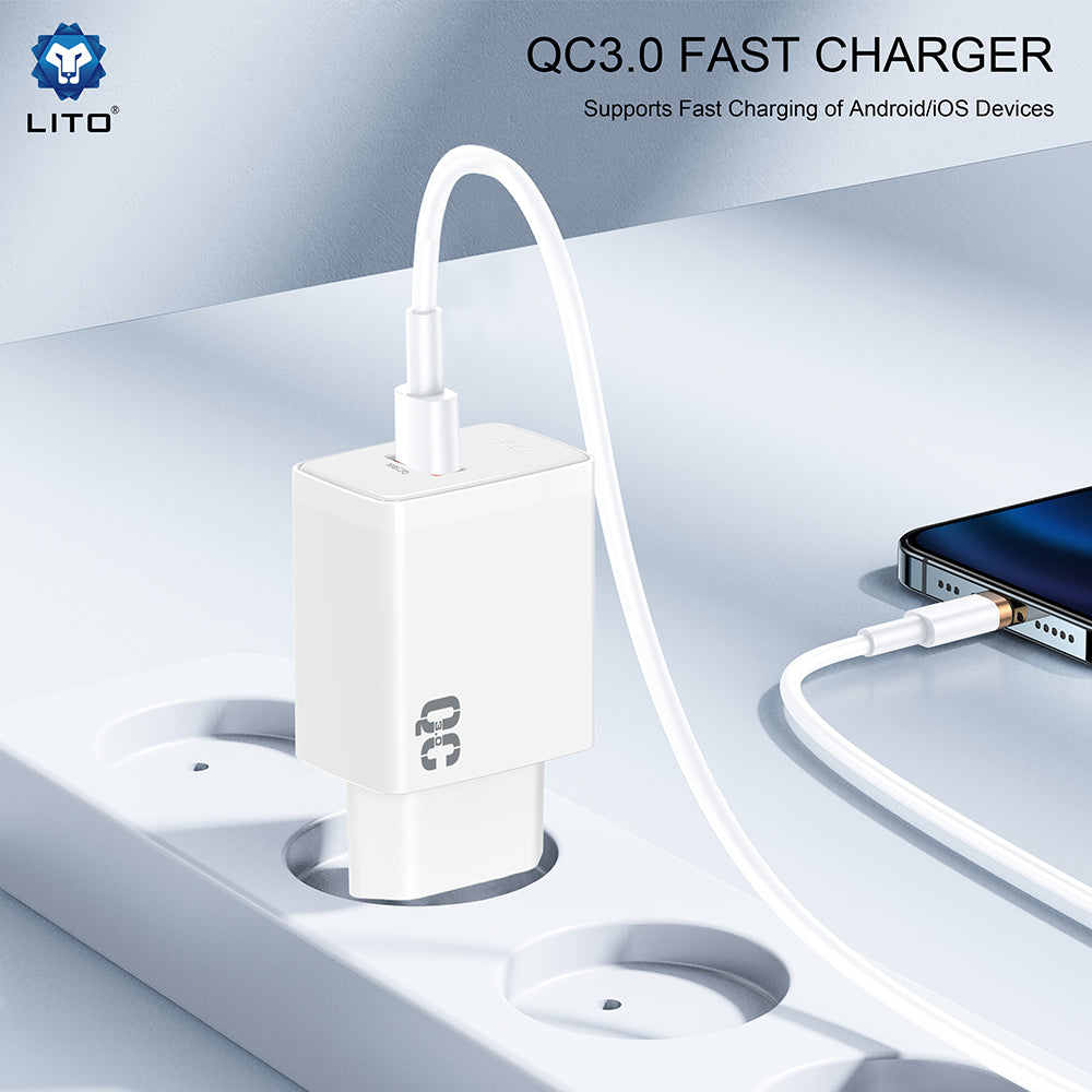 Incarcator Retea Lito LC08, 18W, 3A, 1 x USB-A, Alb