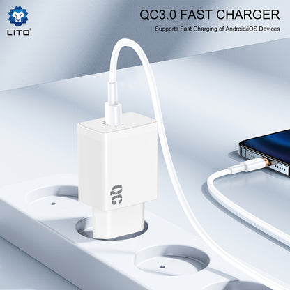 Incarcator Retea Lito LC08, 18W, 3A, 1 x USB-A, Alb