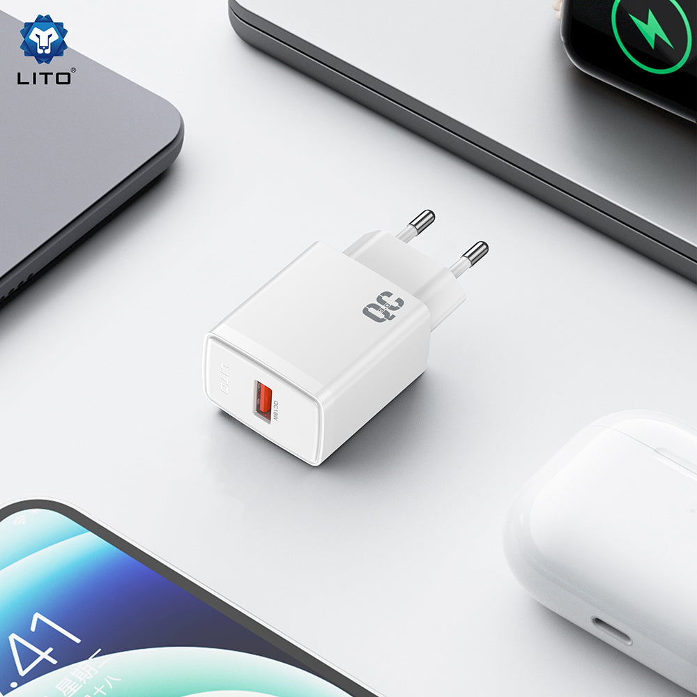 Incarcator Retea Lito LC08, 18W, 3A, 1 x USB-A, Alb
