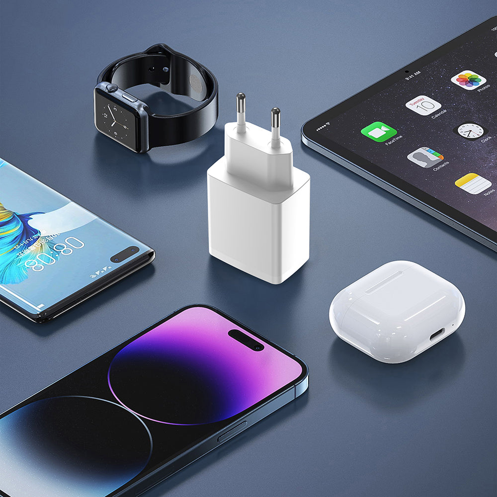 Incarcator Retea Lito LC09, 20W, 3A, 1 x USB-A - 1 x USB-C, Alb