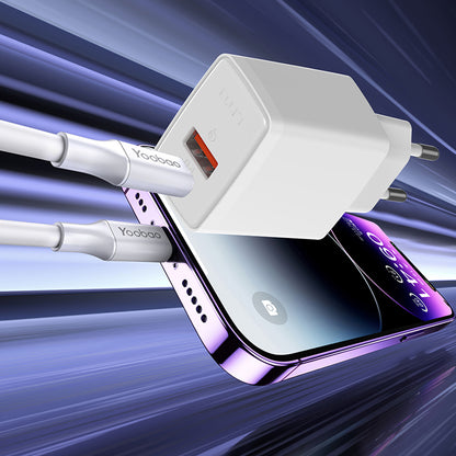 Incarcator Retea Lito LC09, 20W, 3A, 1 x USB-A - 1 x USB-C, Alb