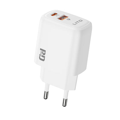 Incarcator Retea Lito LC28, 20W, 3A, 1 x USB-A - 1 x USB-C, Alb