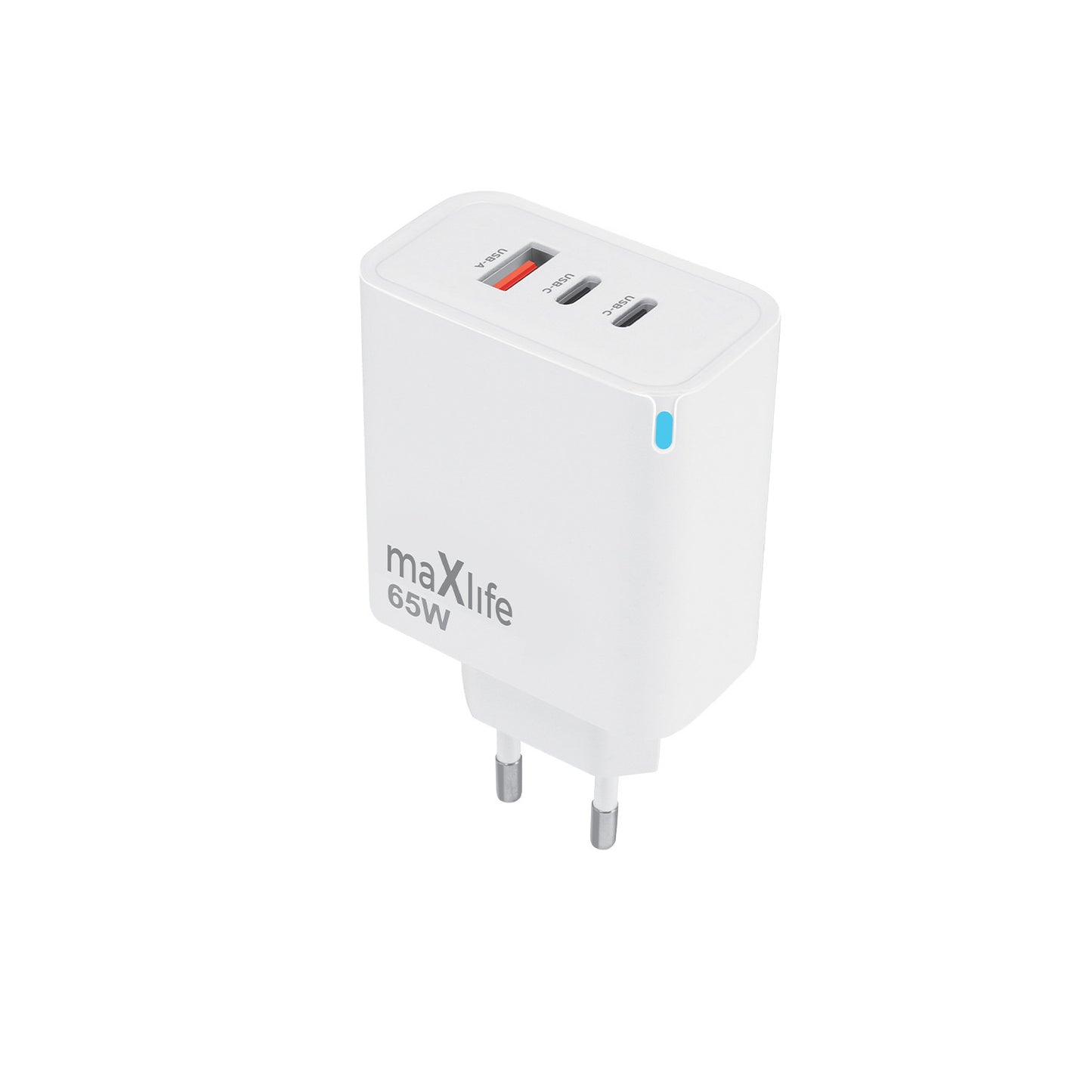 Incarcator Retea MaXlife MXTC-09-65ACC, 65W, 3.25A, 1 x USB-A - 2 x USB-C, Alb