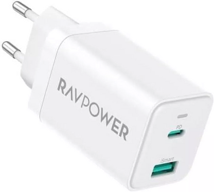 Incarcator Retea RavPower RP-PC171, 45W, 3A, 1 x USB-A - 1 x USB-C, Alb