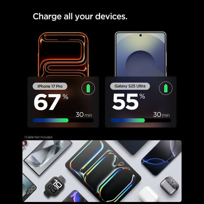 Incarcator Retea Spigen EE301EU Essential, 30W, 3A, 1 x USB-C, Gri Titan ACH10448