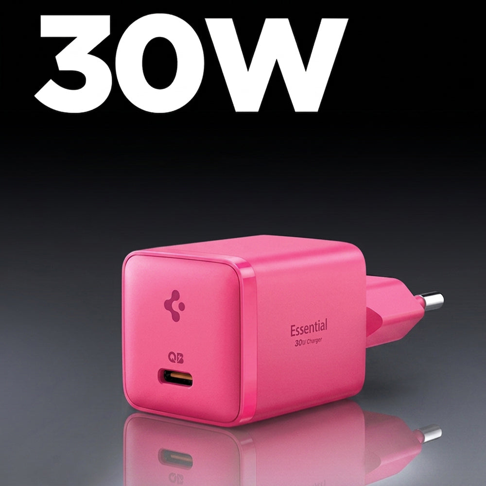Incarcator Retea Spigen EE301EU Essential, 30W, 3A, 1 x USB-C, Roz ACH10449