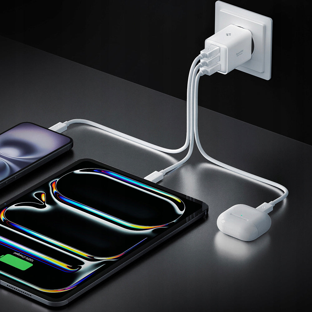 Incarcator Retea Spigen EE473EU Essential, 47W, 3A, 1 x USB-A - 2 x USB-C, Alb ACH09464