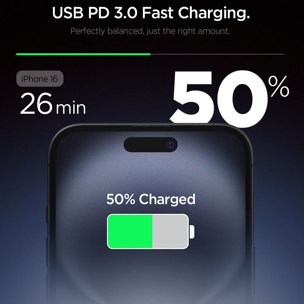 Incarcator Retea Spigen Essential, 20W, 3A, 1 x USB-C, Alb ACH08701