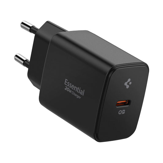 Incarcator Retea Spigen Essential, 20W, 3A, 1 x USB-C, Negru