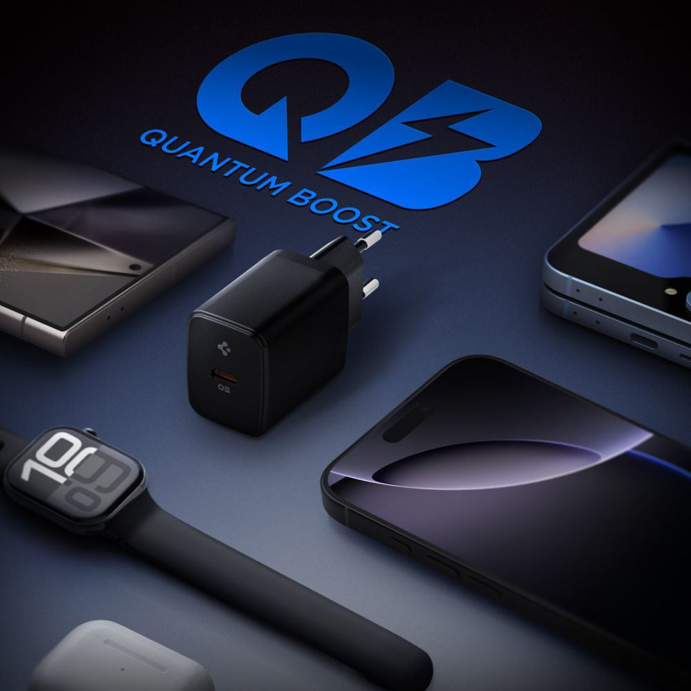 Incarcator Retea Spigen Essential, 20W, 3A, 1 x USB-C, Negru