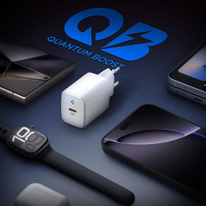 Incarcator Retea Spigen Essential, 20W, 3A, 1 x USB-C, Alb ACH08701