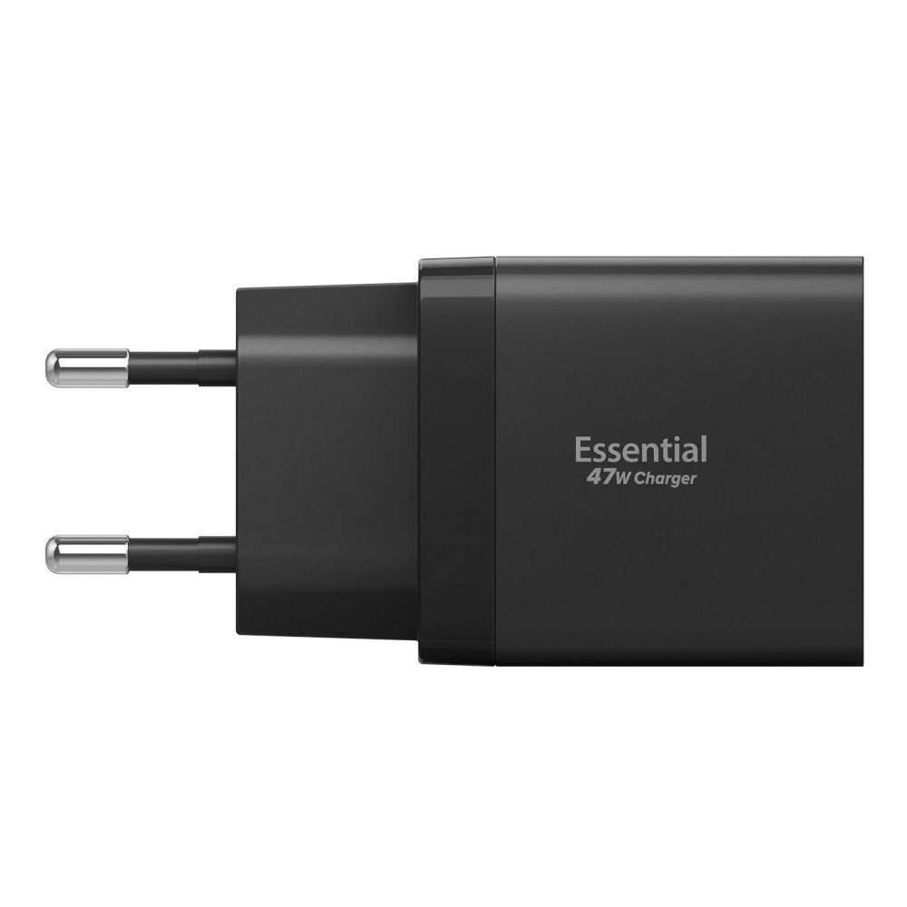 Incarcator Retea Spigen Essential, 47W, 3A, 2 x USB-C, Negru