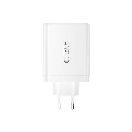 Incarcator Retea Tech-Protect NC120W-GAN, 120W, 5A, 1 x USB-A - 3 x USB-C, Alb