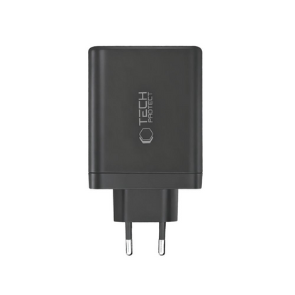 Incarcator Retea Tech-Protect NC120W-GAN, 120W, 5A, 1 x USB-A - 3 x USB-C, Negru