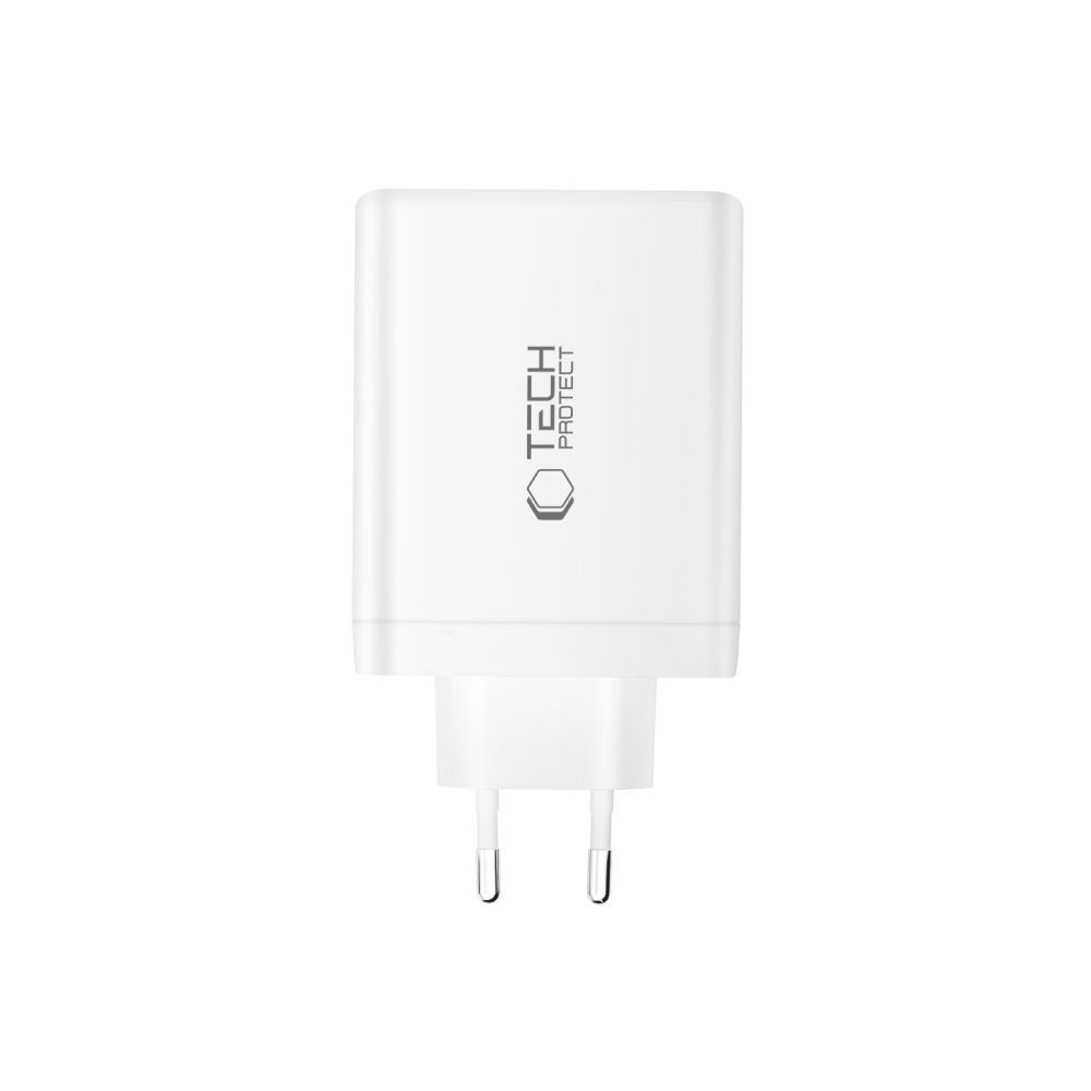 Incarcator Retea Tech-Protect NC140W-GAN, 140W, 5A, 1 x USB-A - 3 x USB-C, Alb