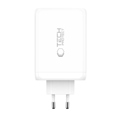 Incarcator Retea Tech-Protect NC240W-GAN, 240W, 5A, 1 x USB-A - 3 x USB-C, Alb