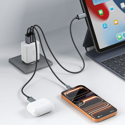 Incarcator Retea Tech-Protect NCA65W, 65W, 3A, 1 x USB-A - 2 x USB-C, Alb