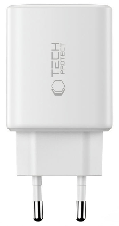 Incarcator Retea Tech-Protect NCA65W, 65W, 3A, 1 x USB-A - 2 x USB-C, Alb