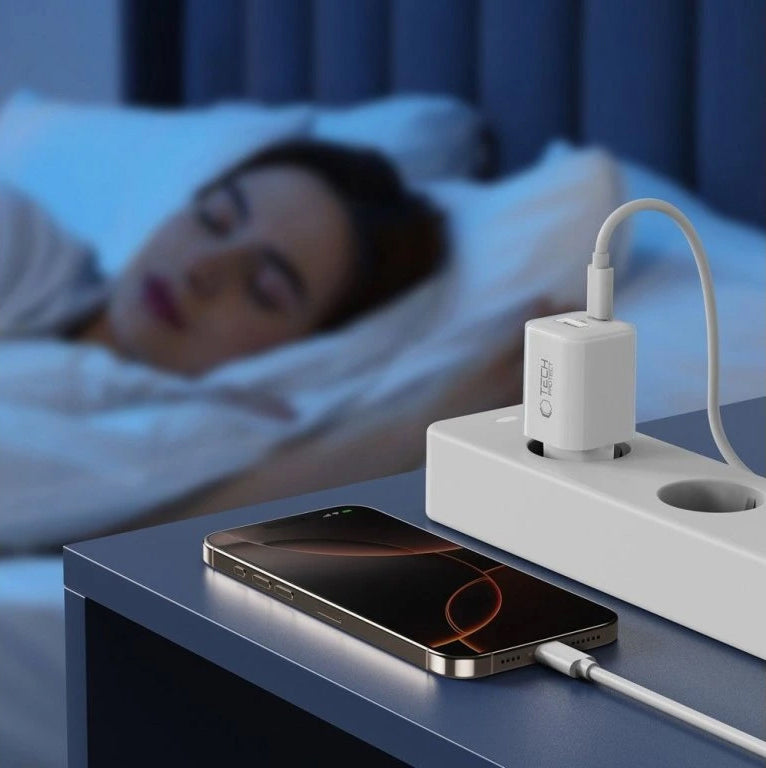 Incarcator Retea Tech-Protect NCM33W, 33W, 3A, 1 x USB-A - 1 x USB-C, Alb