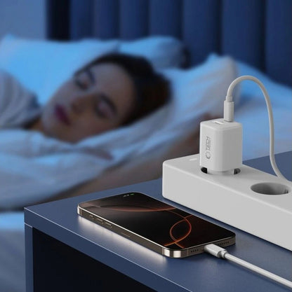 Incarcator Retea Tech-Protect NCM33W, 33W, 3A, 1 x USB-A - 1 x USB-C, Alb