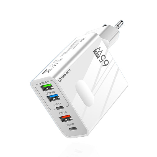 Incarcator Retea Techsuit CHC1 PentaXPower, 25W, 3A, 3 x USB-A - 2 x USB-C, Alb