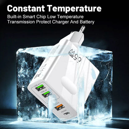 Incarcator Retea Techsuit CHC1 PentaXPower, 25W, 3A, 3 x USB-A - 2 x USB-C, Negru