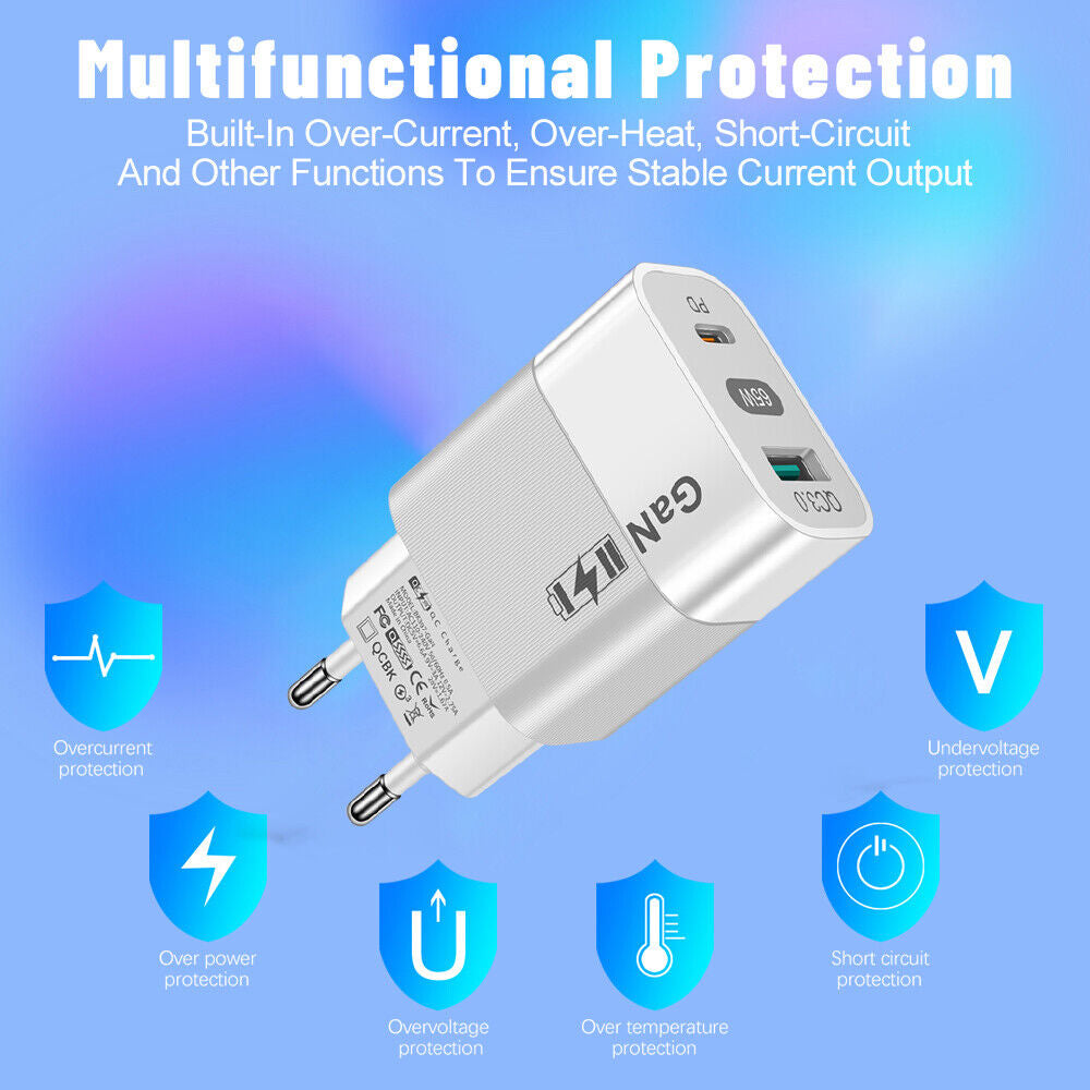 Incarcator Retea Techsuit CHPD131, 65W, 3.25A, 1 x USB-A - 1 x USB-C, Alb