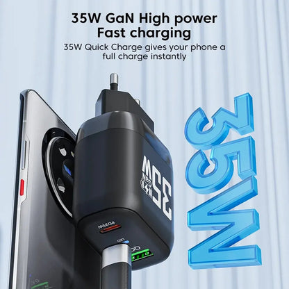 Incarcator Retea Techsuit CHPD174, 35W, 3A, 1 x USB-A - 1 x USB-C, Negru