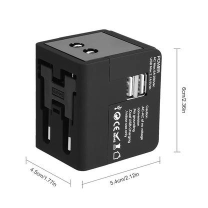 Incarcator Retea Techsuit HHt148 Travel, 10W, 2A, 2 x USB-A, Negru