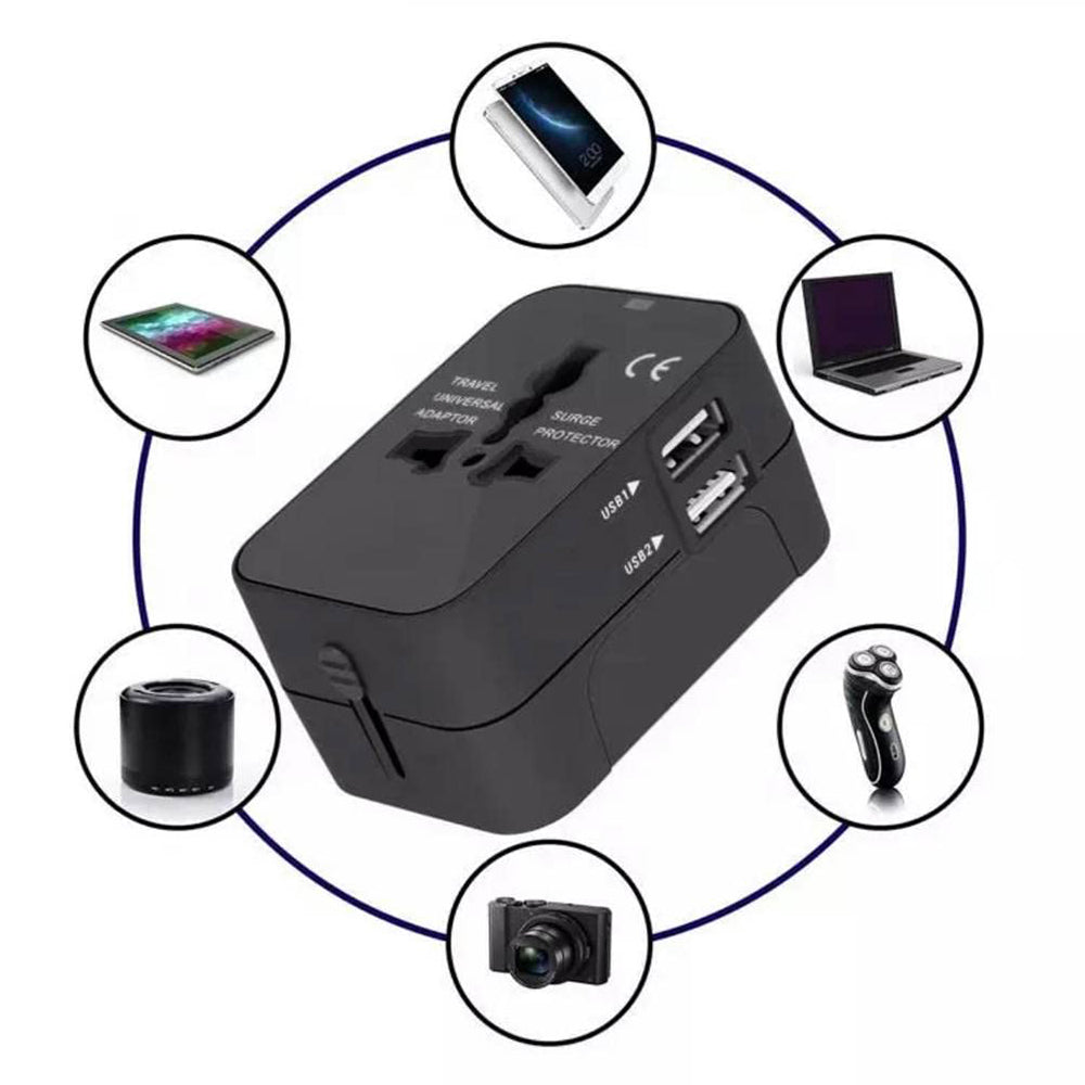 Incarcator Retea Techsuit HHT202 Travel, 10W, 2A, 2 x USB-A, Negru