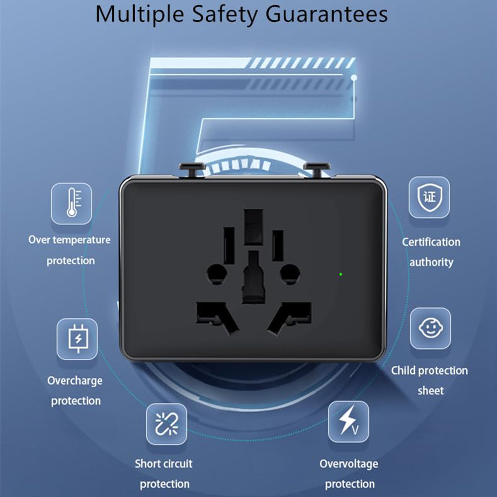 Incarcator Retea Techsuit HHt204A Travel, 15W, 3A, 2 x USB-A - 2 x USB-C, Negru