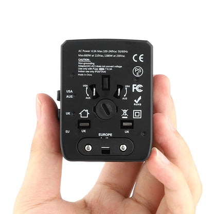 Incarcator Retea Techsuit HHT520 Travel, 15W, 3A, 3 x USB-A - 1 x USB-C, Negru