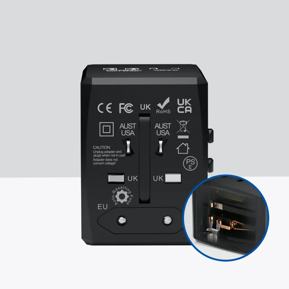 Incarcator Retea Techsuit HHT904-B2 Travel, 20W, 3A, 2 x USB-A - 2 x USB-C, Negru