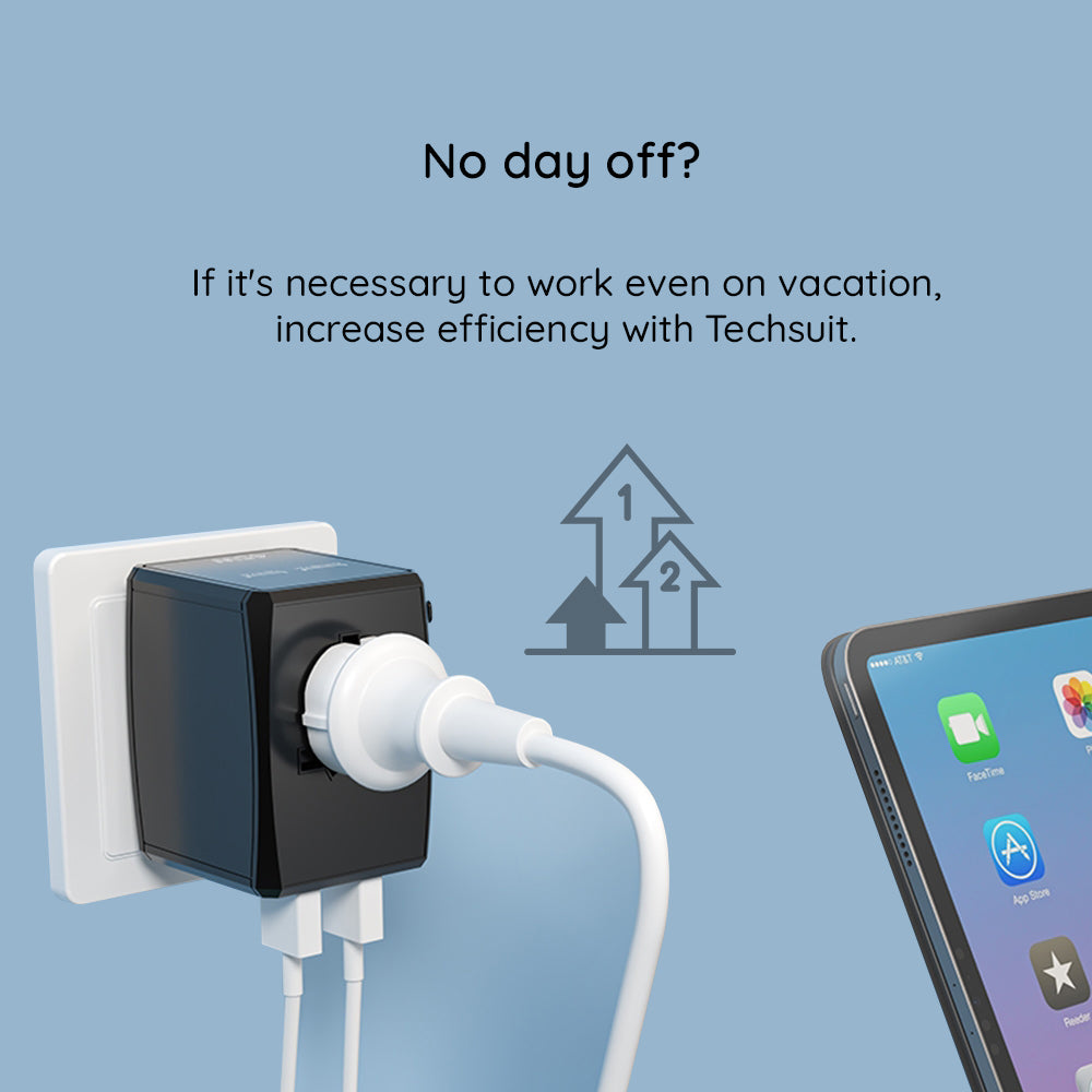 Incarcator Retea Techsuit HHT906 Travel, 65W, 3.25A, 2 x USB-A - 2 x USB-C, Negru