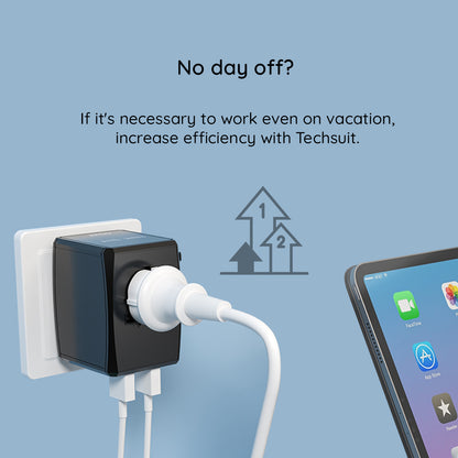 Incarcator Retea Techsuit HHT906 Travel, 65W, 3.25A, 2 x USB-A - 2 x USB-C, Negru