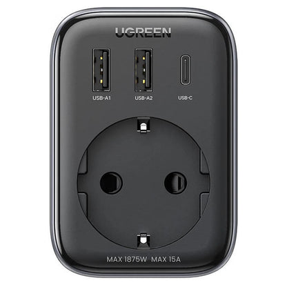 Incarcator Retea UGREEN 15289 US, 30W, 3A, 2 x USB-A - 1 x USB-C - 1 x Schuko, Negru
