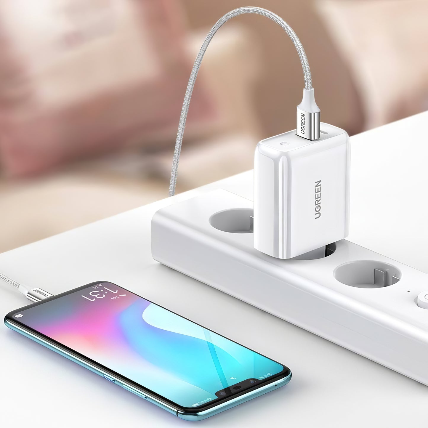 Incarcator Retea UGREEN CD170, 36W, 3A, 1 x USB-A - 1 x USB-C, Alb