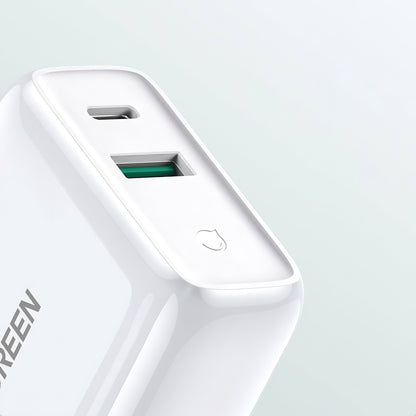 Incarcator Retea UGREEN CD170, 36W, 3A, 1 x USB-A - 1 x USB-C, Alb