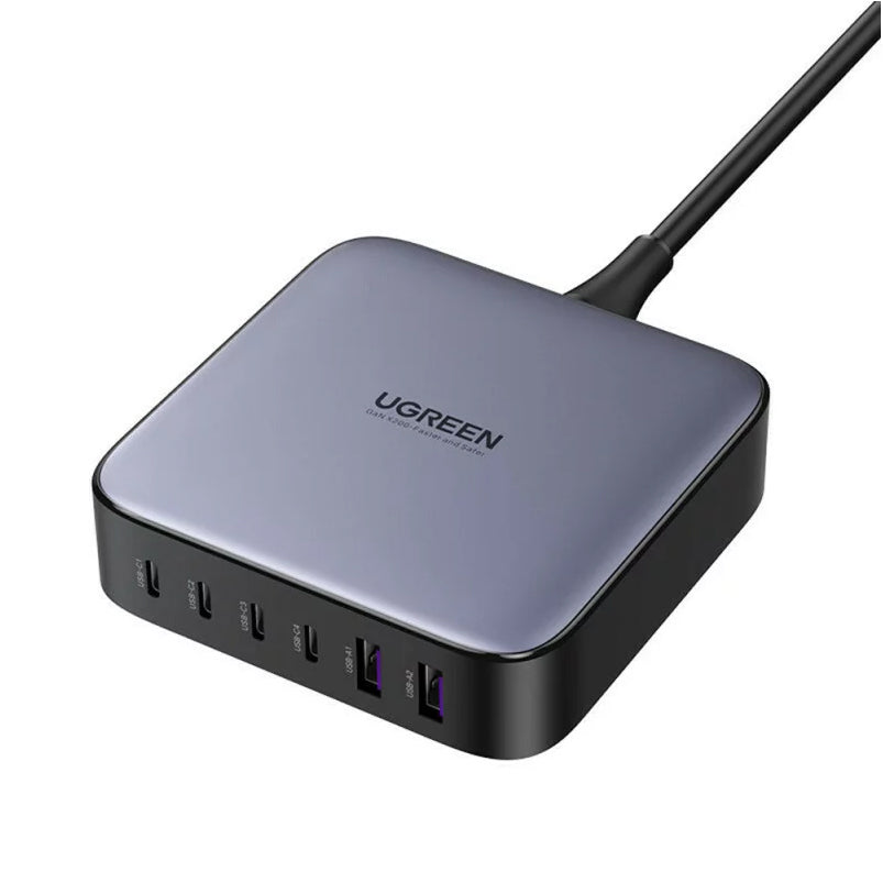 Incarcator Statie UGREEN CD271 Nexode, 200W, 5A, 2 x USB-A - 4 x USB-C, Gri