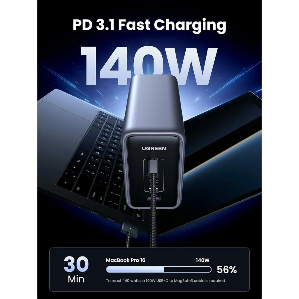 Incarcator Statie UGREEN CD333 Nexode, 300W, 5A, 1 x USB-A - 4 x USB-C, Gri
